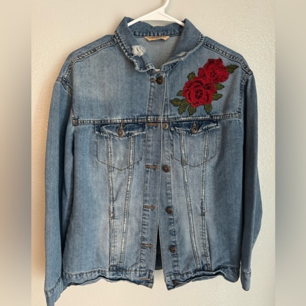 Highway Jeans Floral Denim Jacket Size Small